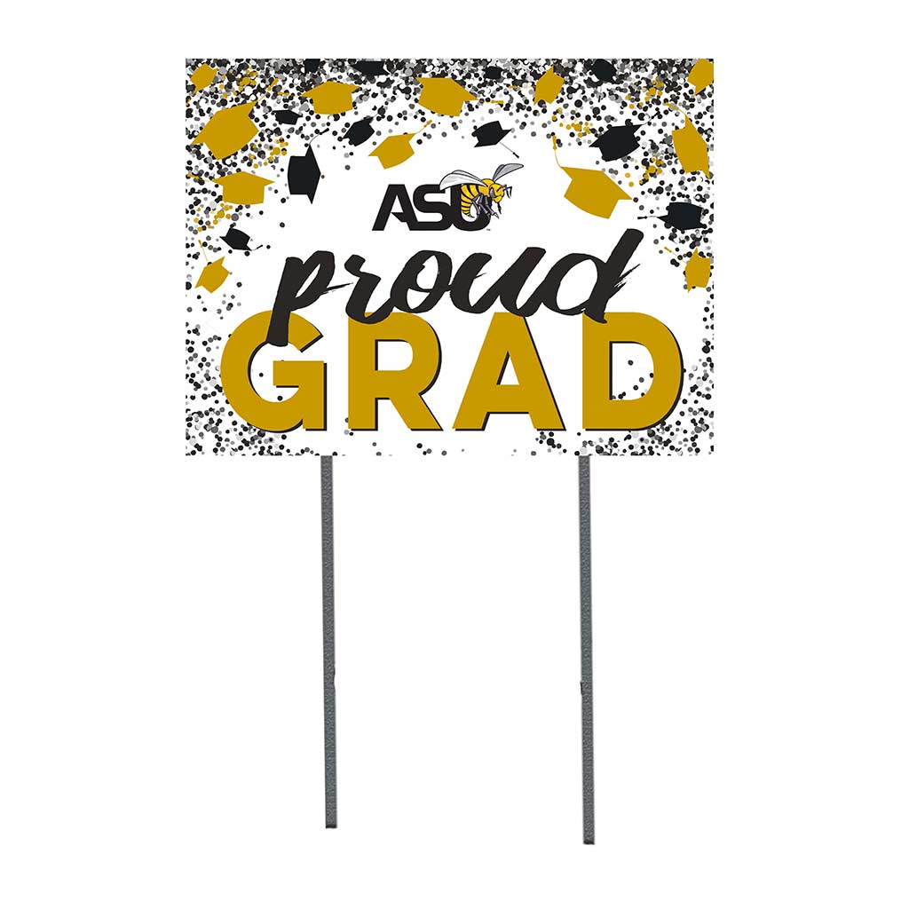18x24 Lawn Sign Grad with Cap and Confetti Alabama State HORNETS