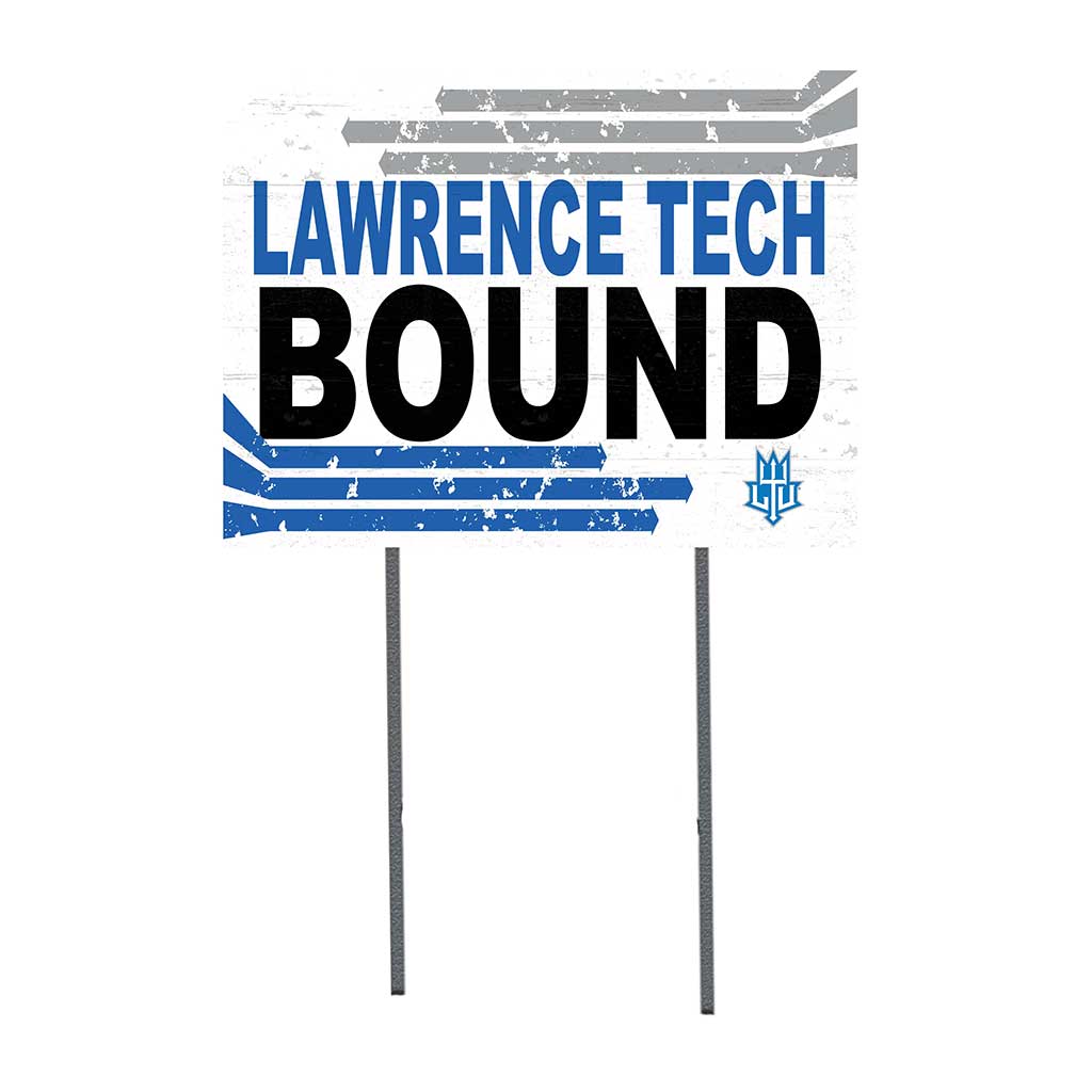 18x24 Lawn Sign Retro School Bound Lawrence Technological University Blue Devils