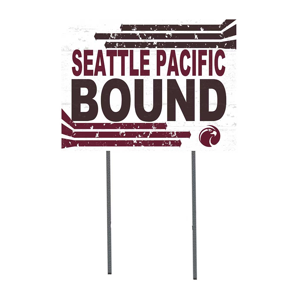 18x24 Lawn Sign Retro School Bound Seattle Pacific University Falcons
