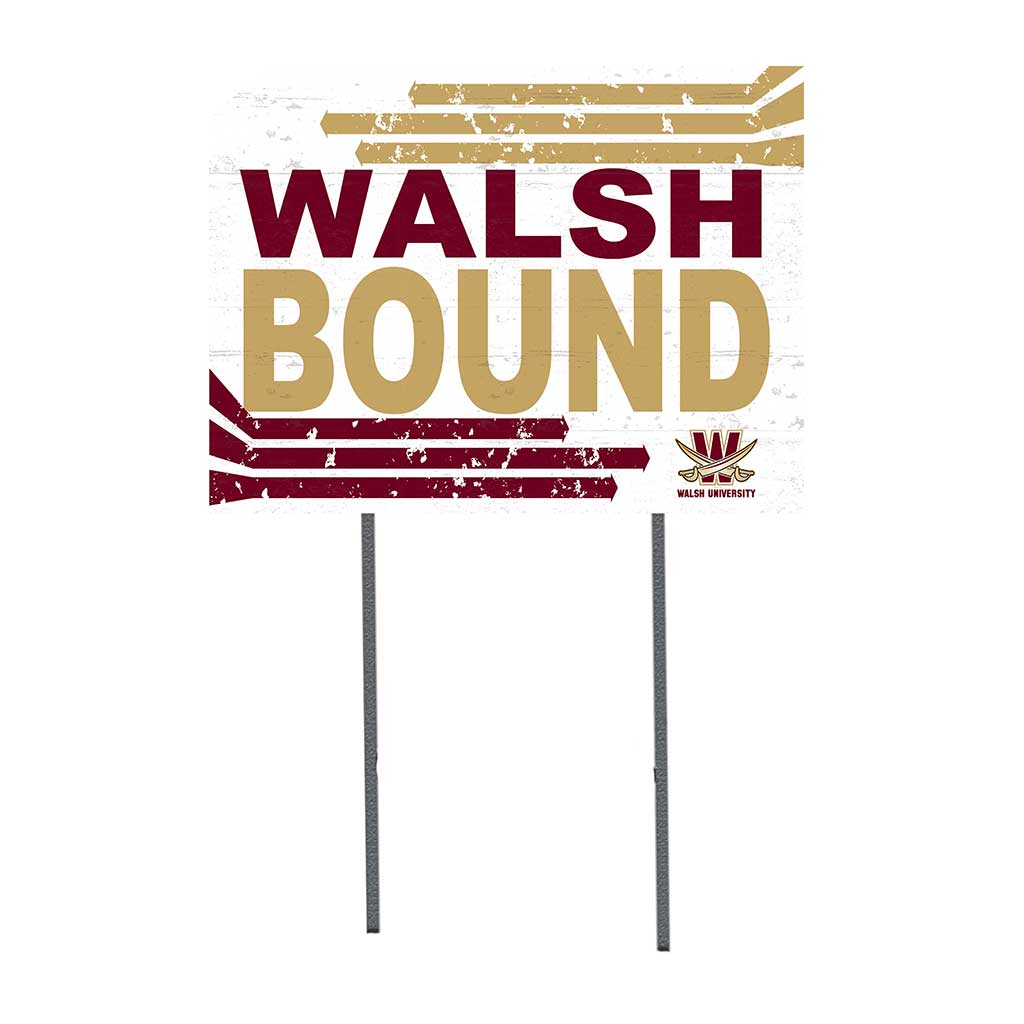 18x24 Lawn Sign Retro School Bound Walsh University Cavaliers