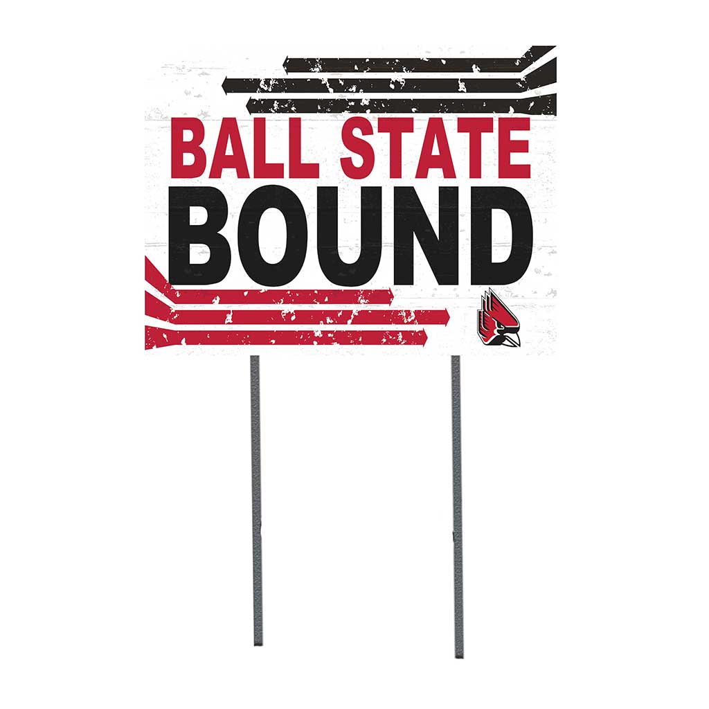 18x24 Lawn Sign Retro School Bound Ball State Cardinals