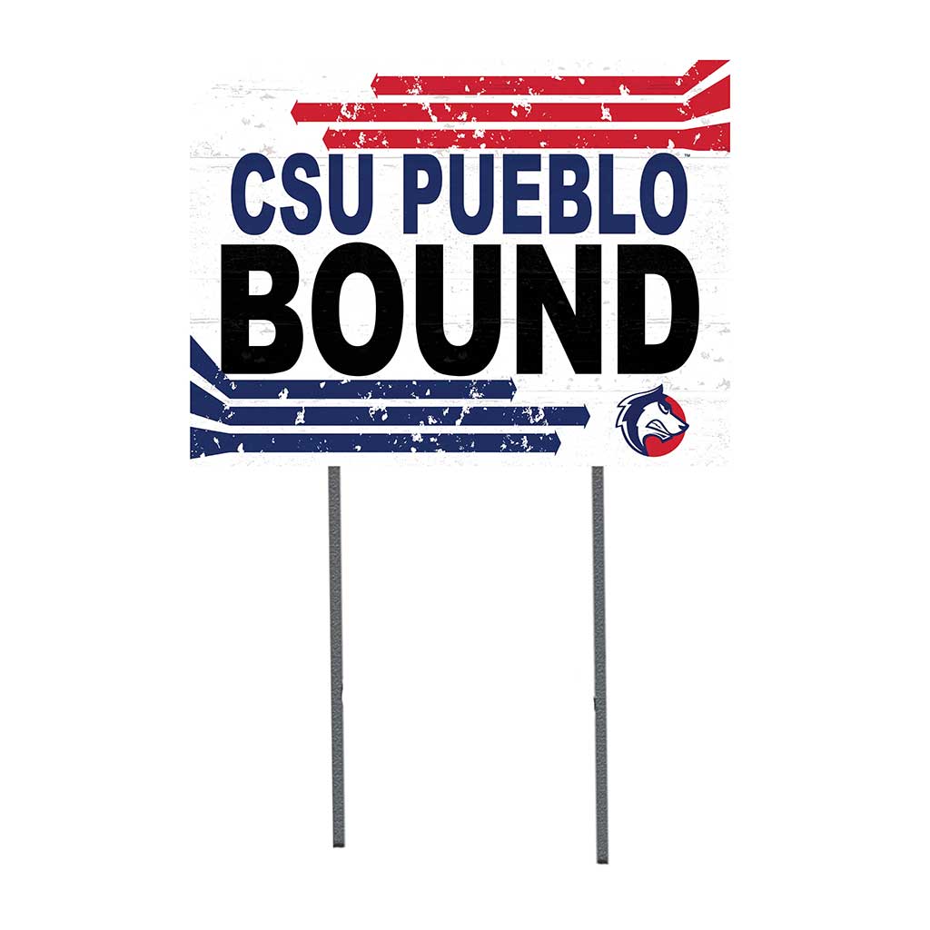 18x24 Lawn Sign Retro School Bound Colorado State-Pueblo Thunder Wolves