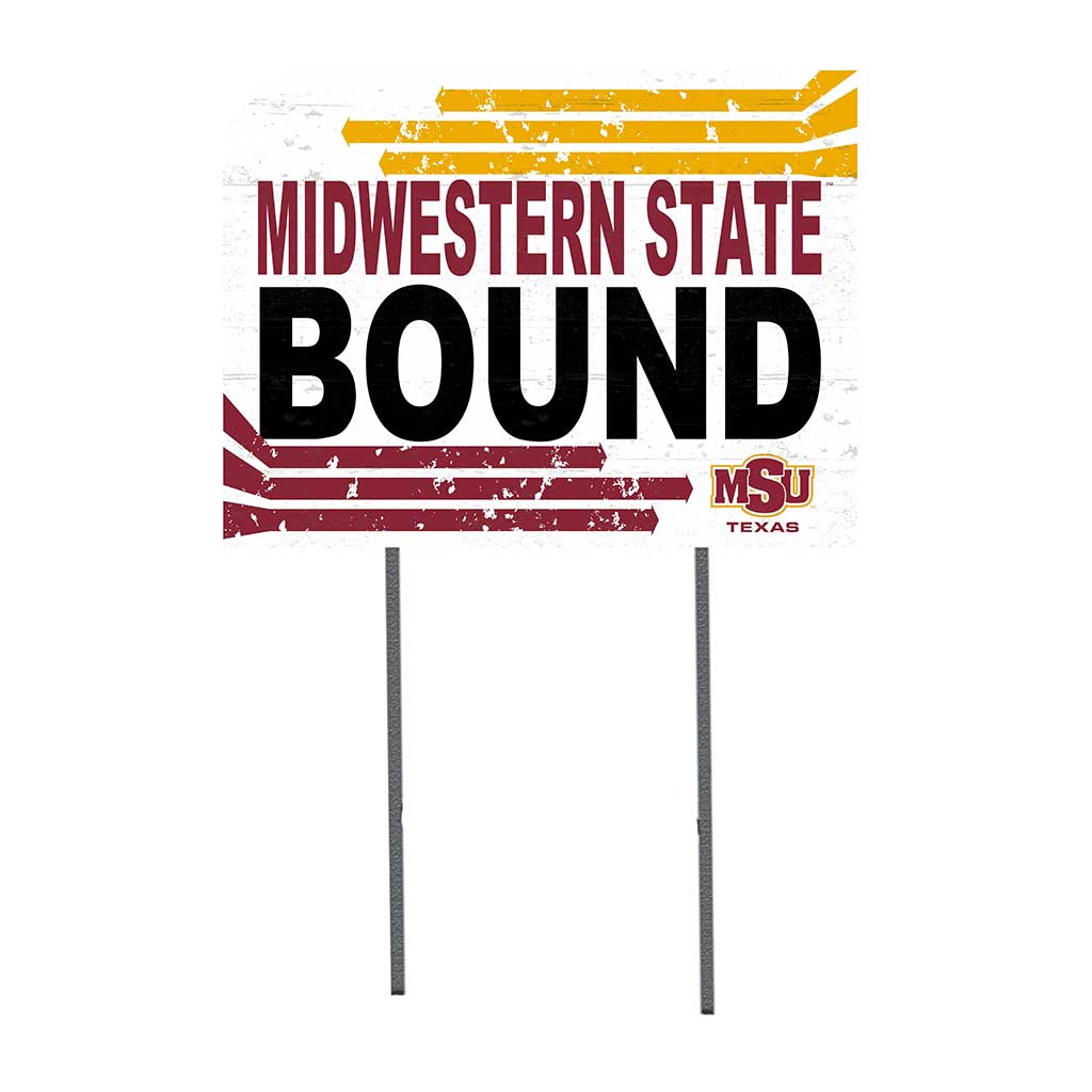 18x24 Lawn Sign Retro School Bound Midwestern State Mustangs