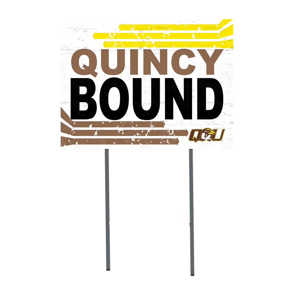 18x24 Lawn Sign Retro School Bound Quincy University Hawks