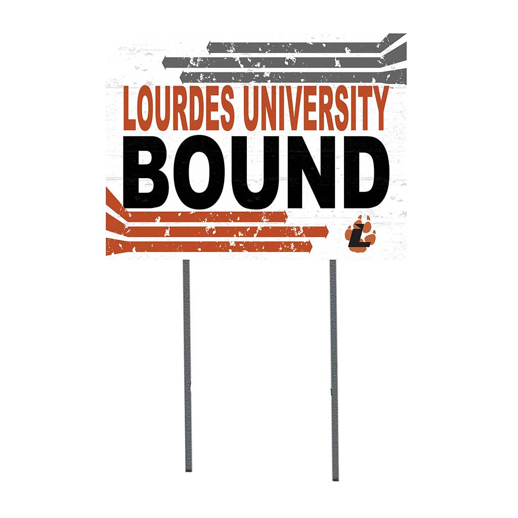 18x24 Lawn Sign Retro School Bound Lourdes University Gray Wolves
