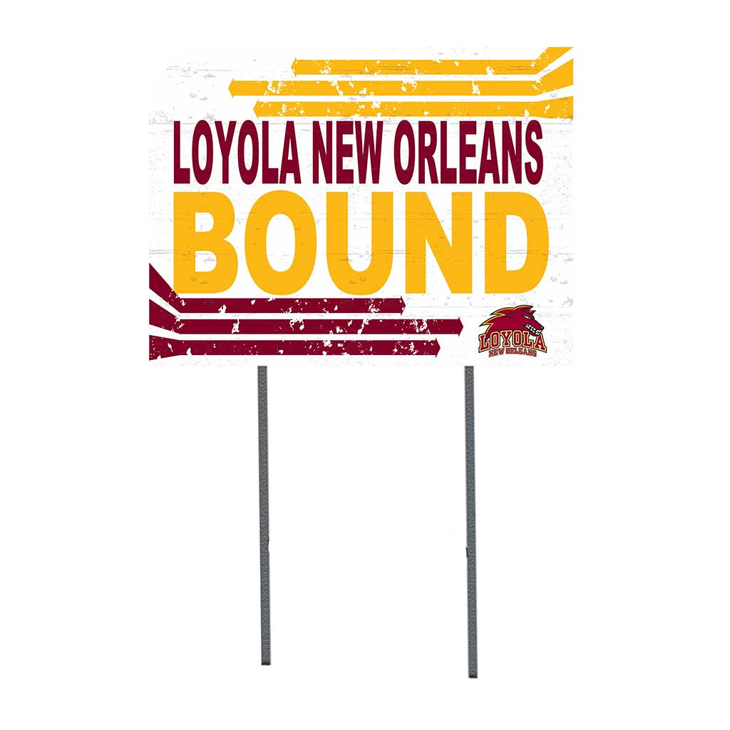18x24 Lawn Sign Retro School Bound Loyola University New Orleans Wolfpack