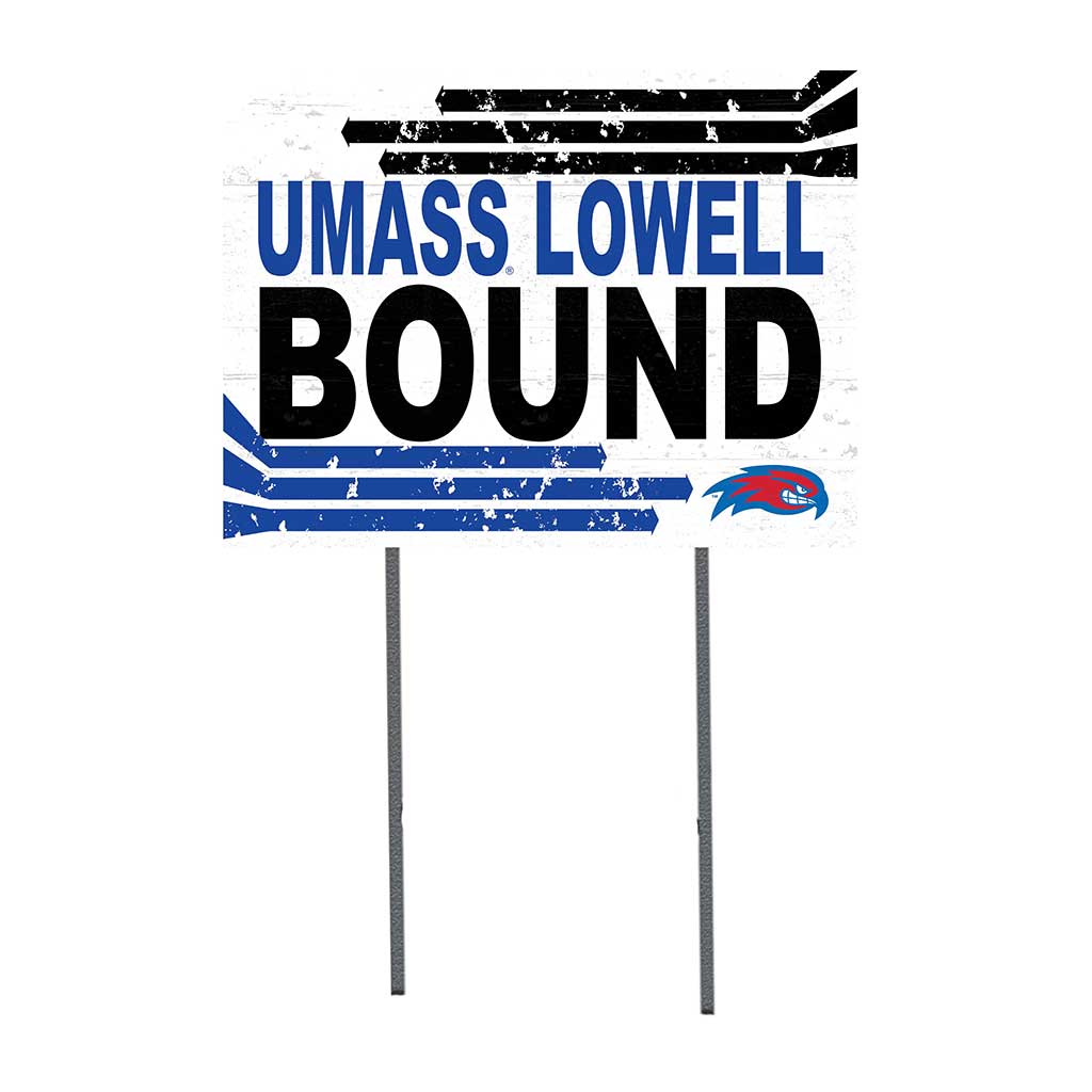 18x24 Lawn Sign Retro School Bound UMASS Lowell River Hawks