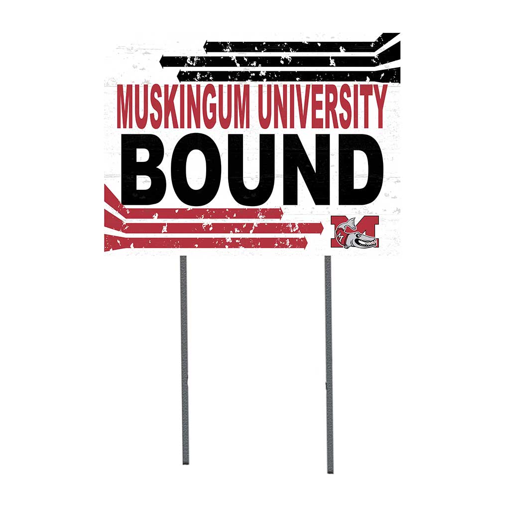 18x24 Lawn Sign Retro School Bound Muskingum Fighting Muskies