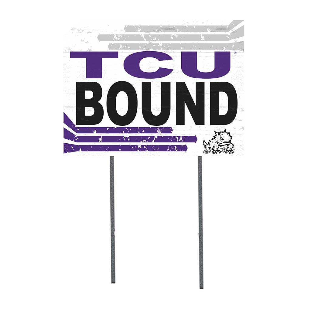 18x24 Lawn Sign Retro School Bound Texas Christian Horned Frogs
