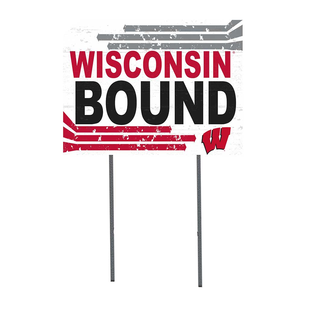 18x24 Lawn Sign Retro School Bound Wisconsin Badgers