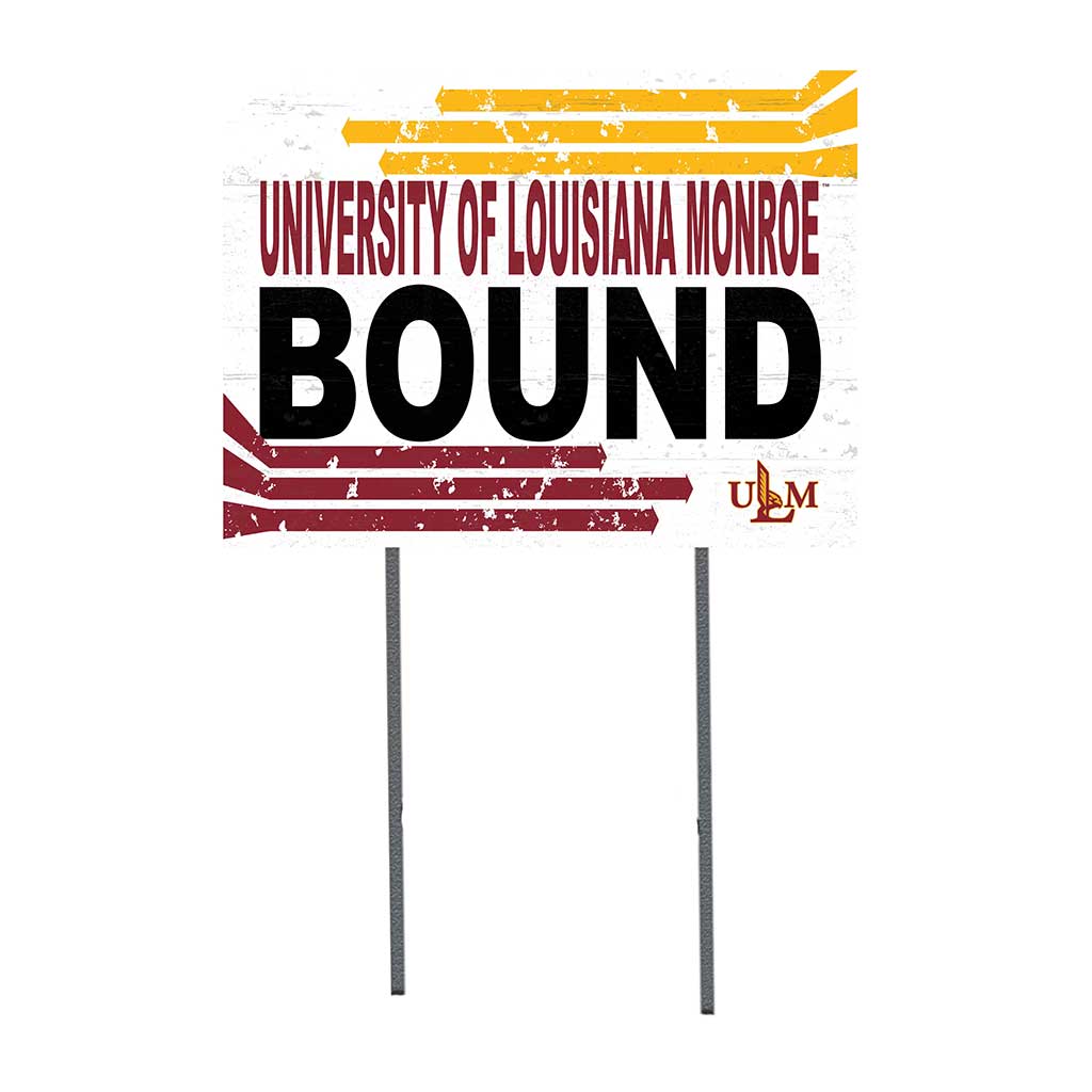 18x24 Lawn Sign Retro School Bound The University of Louisiana at Monroe Warhawks