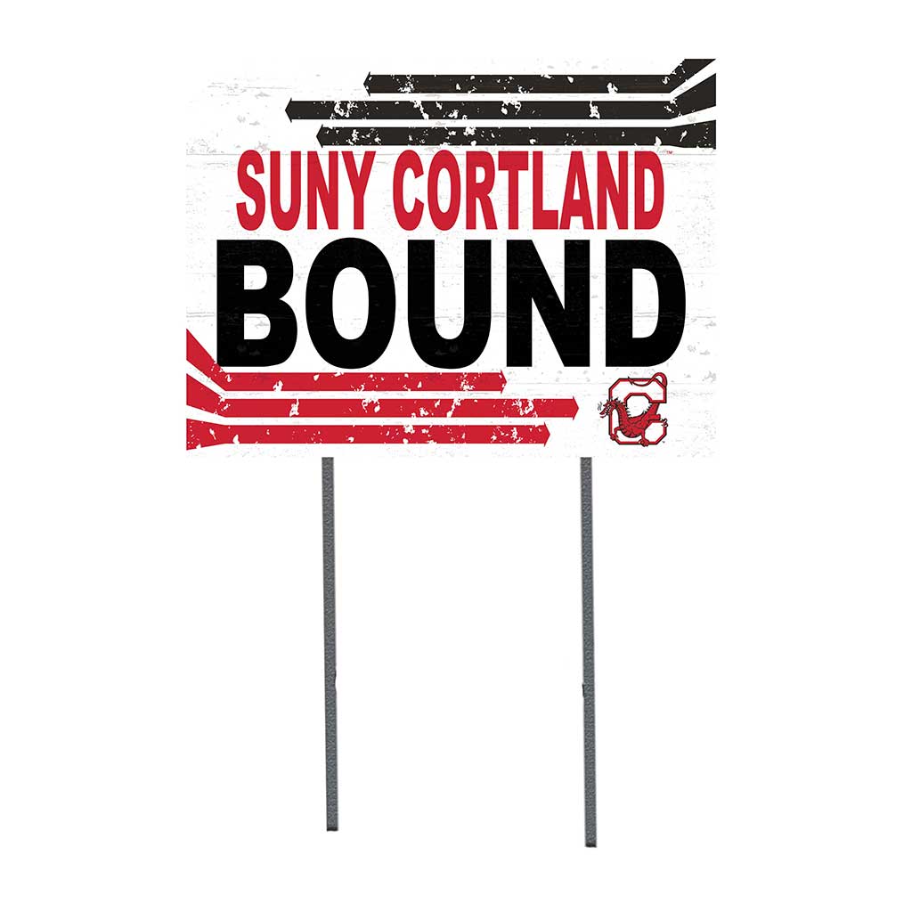 18x24 Lawn Sign Retro School Bound SUNY Cortland Red Dragons
