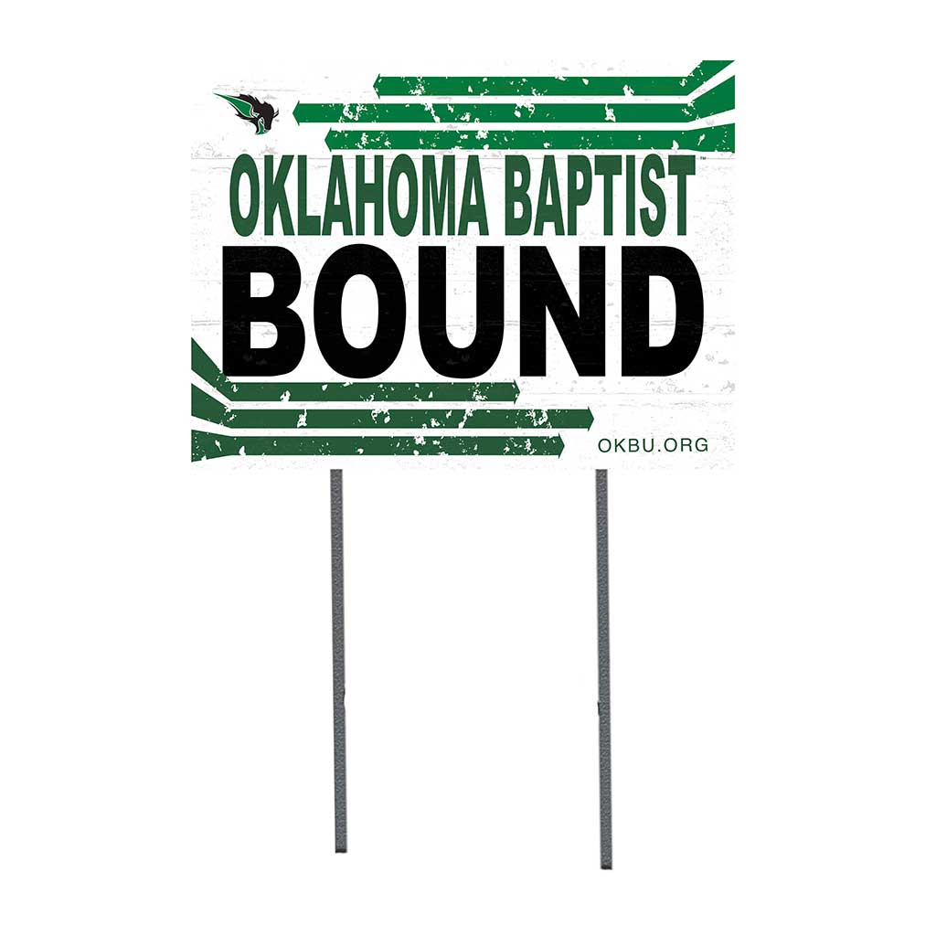 18x24 Lawn Sign Retro School Bound Oklahoma Baptist University Bison
