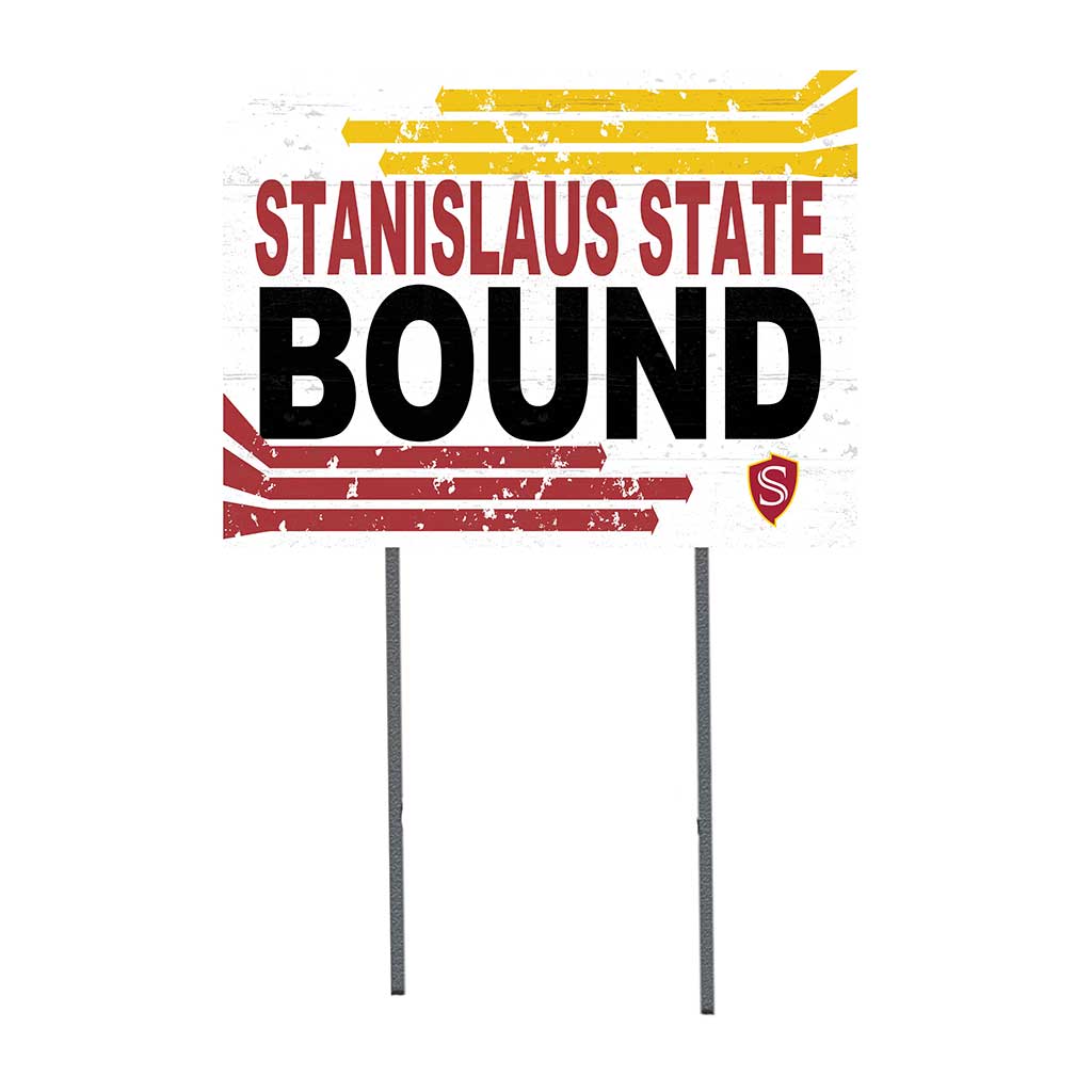 18x24 Lawn Sign Retro School Bound California State - Stanislaus WARRIORS