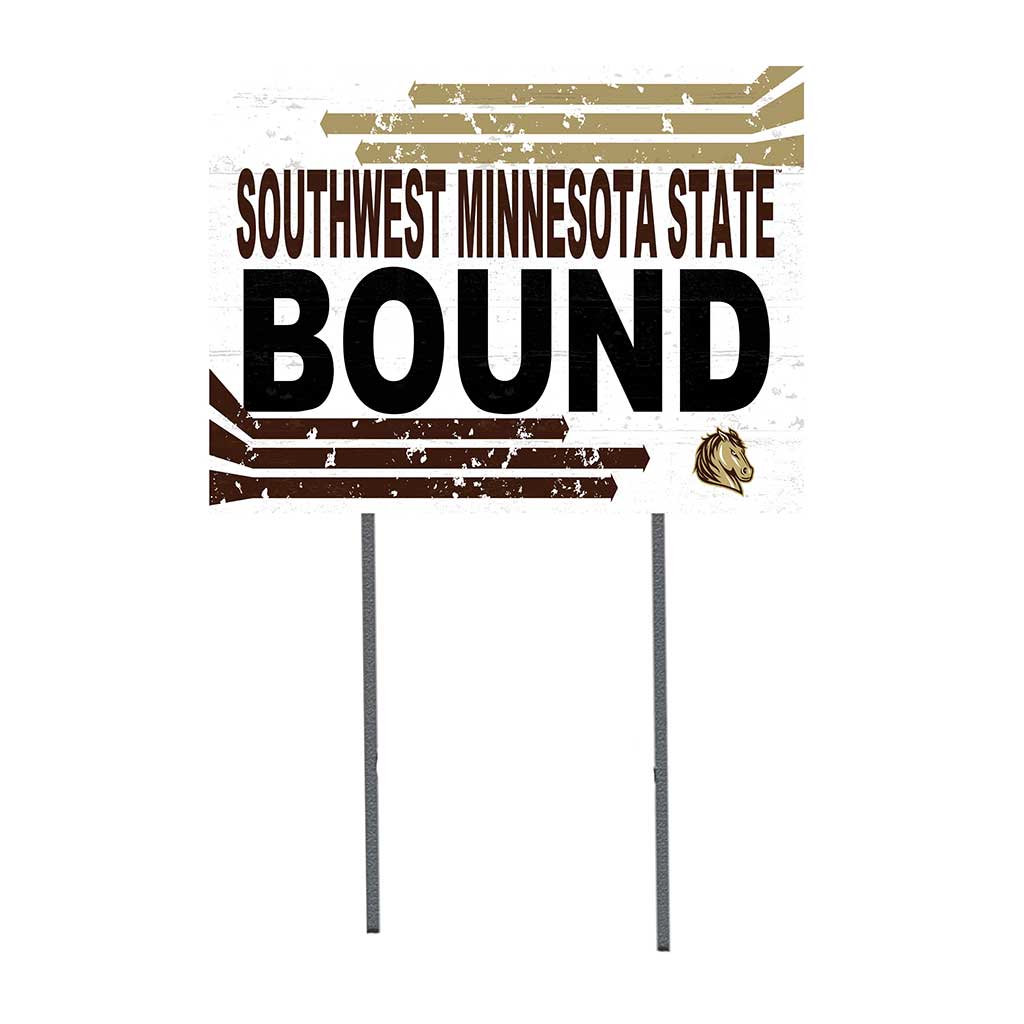 18x24 Lawn Sign Retro School Bound Southwest Minnesota State University Mustangs