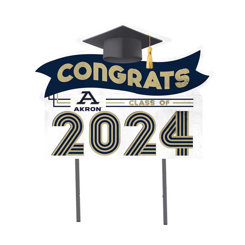 18x24 Congrats Graduation Lawn Sign Akron Zips