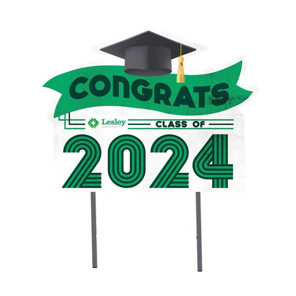 18x24 Congrats Graduation Lawn Sign Lesley University Lynx