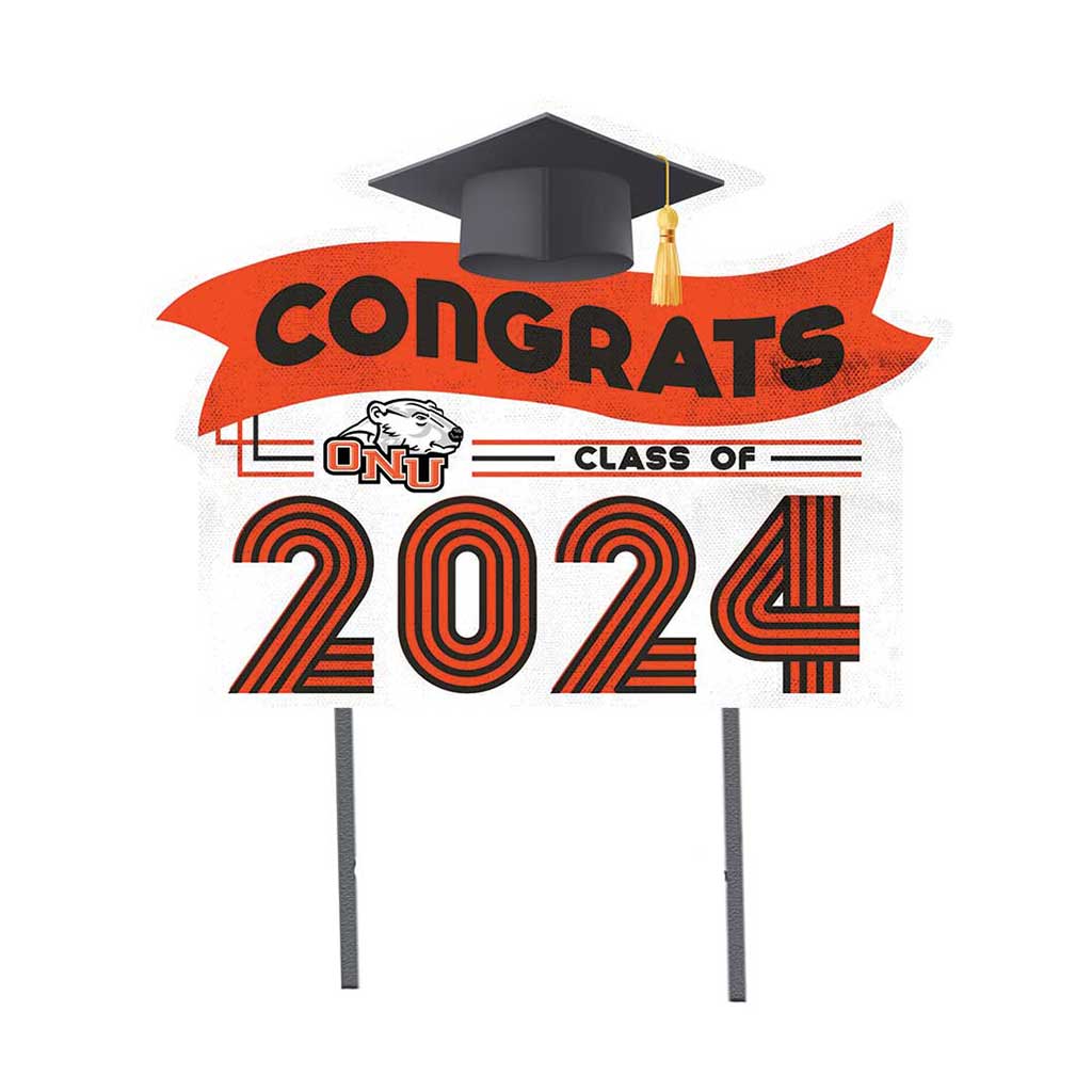 18x24 Congrats Graduation Lawn Sign Ohio Northern University Polar Bears