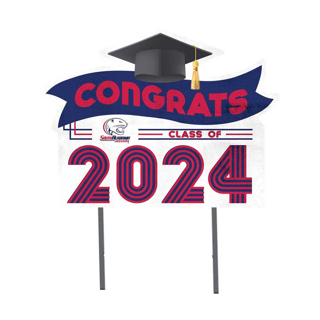 18x24 Congrats Graduation Lawn Sign University of Southern Alabama Jaguars