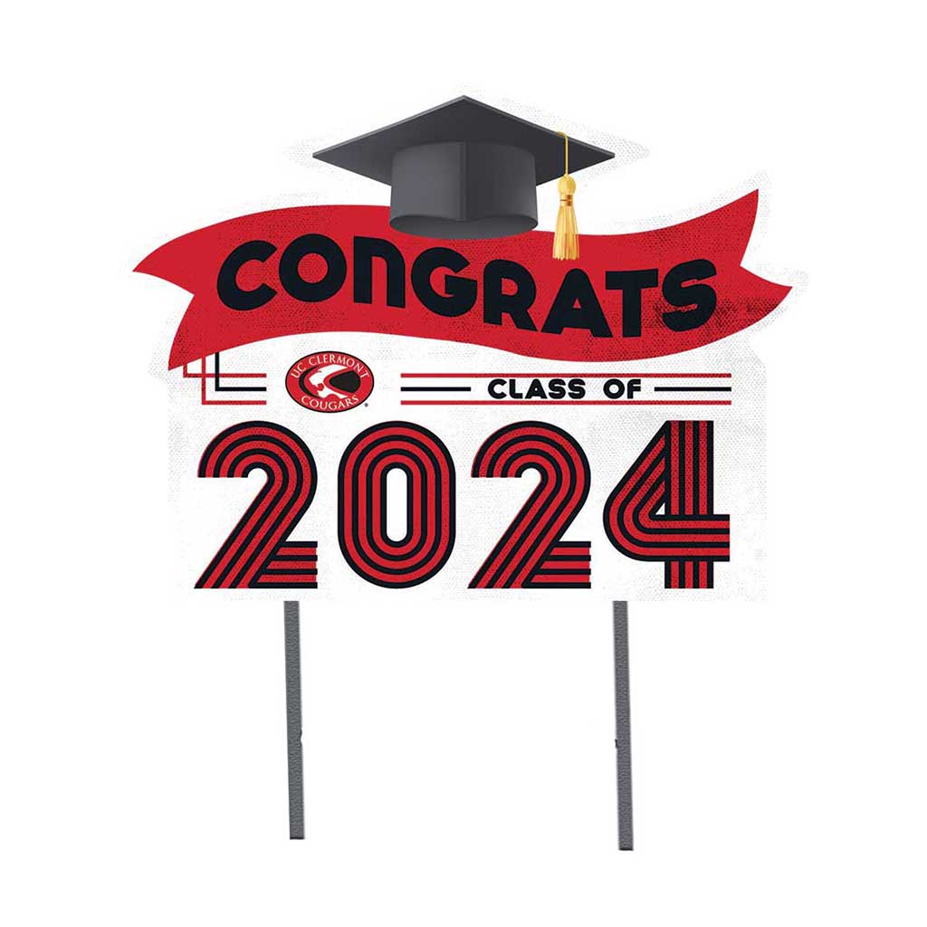 18x24 Congrats Graduation Lawn Sign University of Cincinnati Clermont Cougars