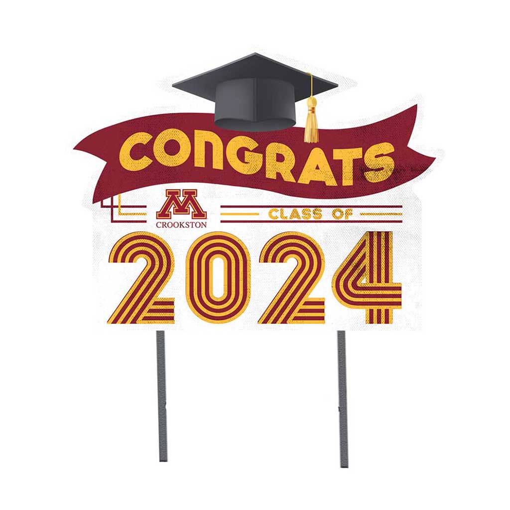 18x24 Congrats Graduation Lawn Sign University of Minnesota Crookston Golden Eagles