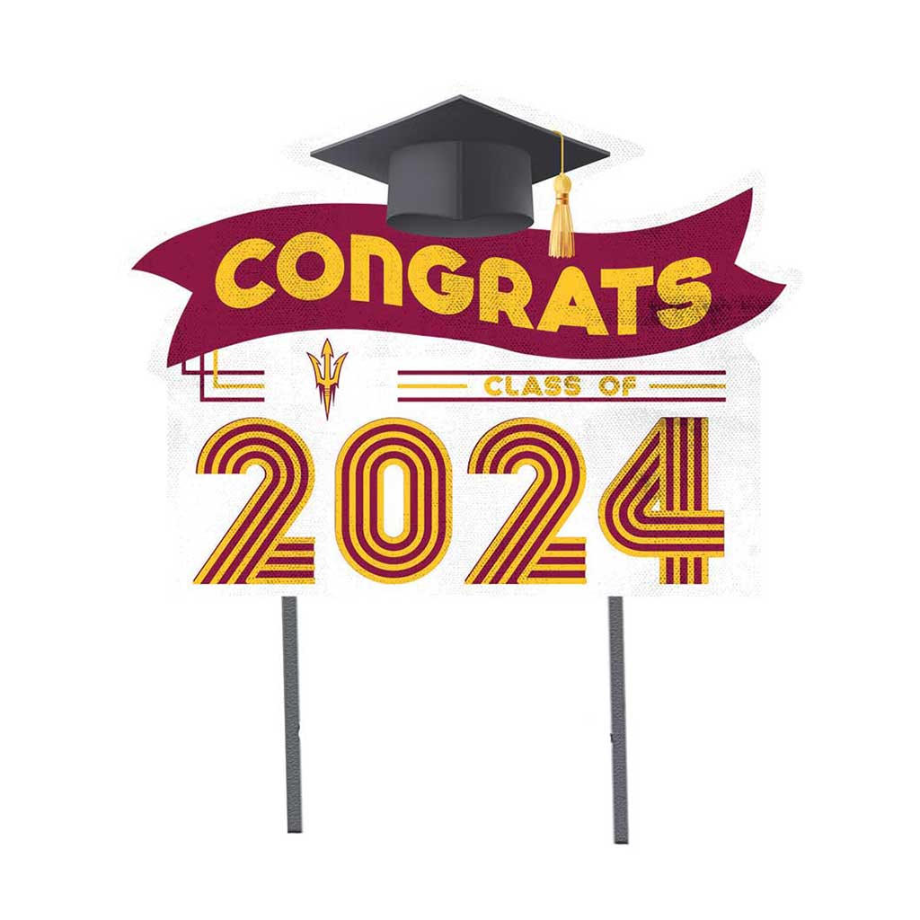 18x24 Congrats Graduation Lawn Sign Arizona State Sun Devils