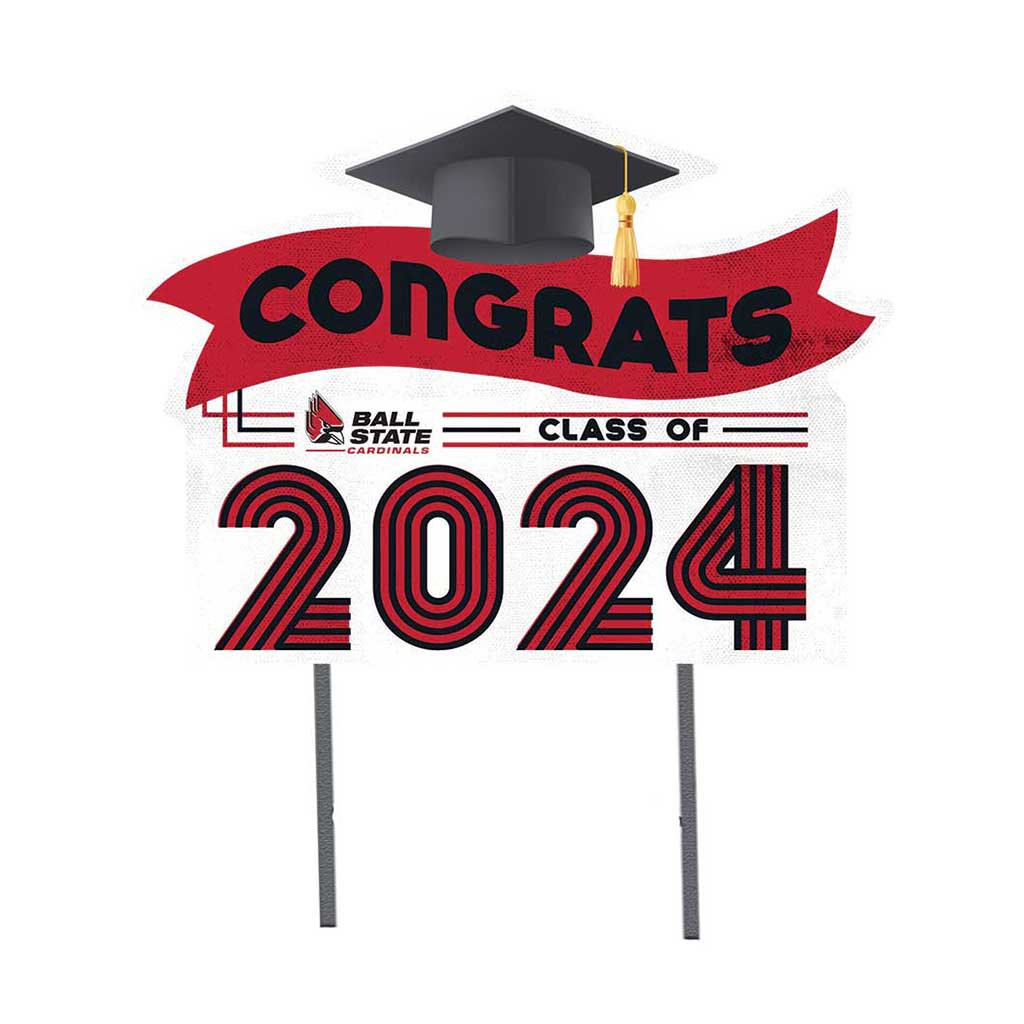 18x24 Congrats Graduation Lawn Sign Ball State Cardinals