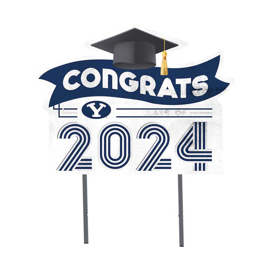18x24 Congrats Graduation Lawn Sign Brigham Young Cougars
