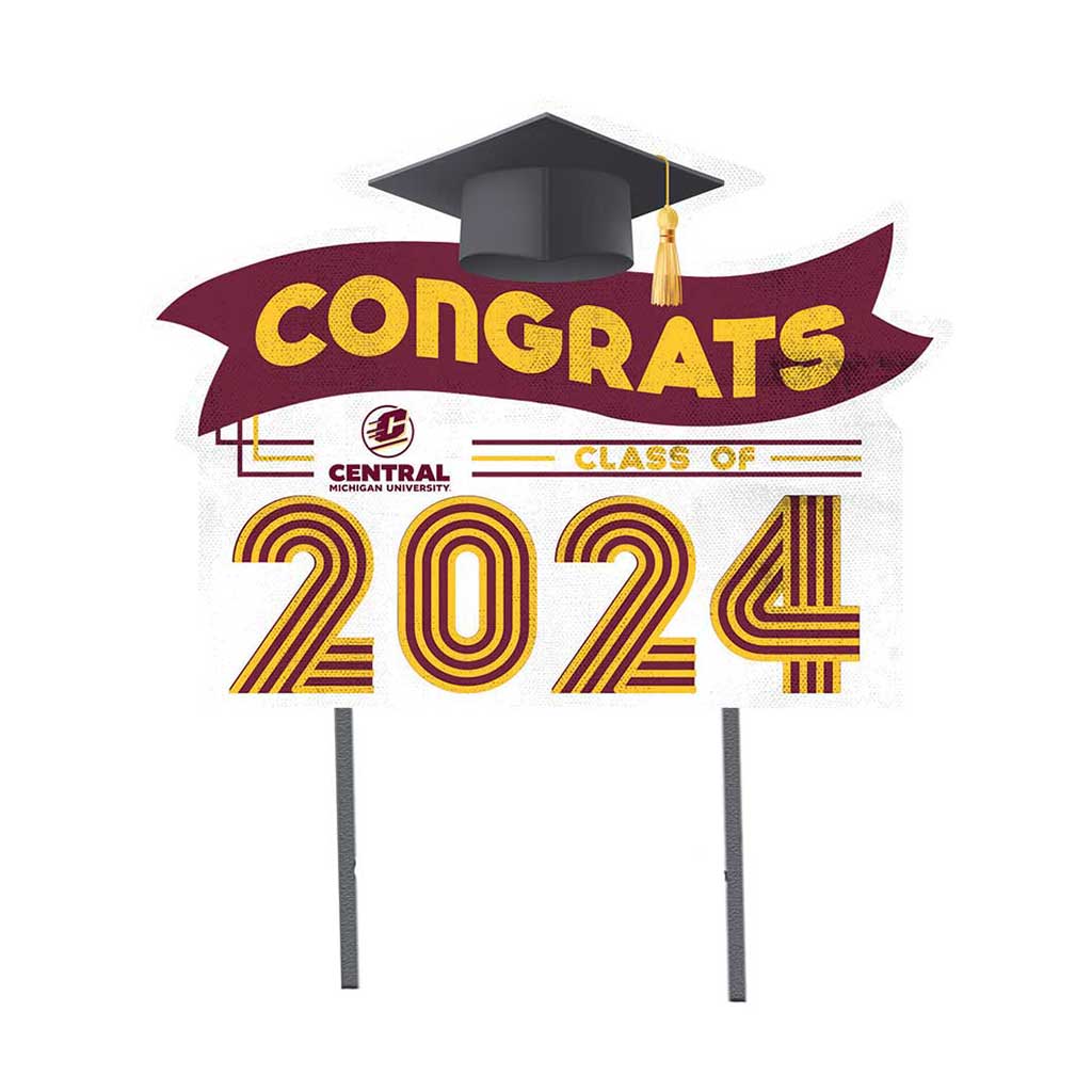 18x24 Congrats Graduation Lawn Sign Central Michigan Chippewas