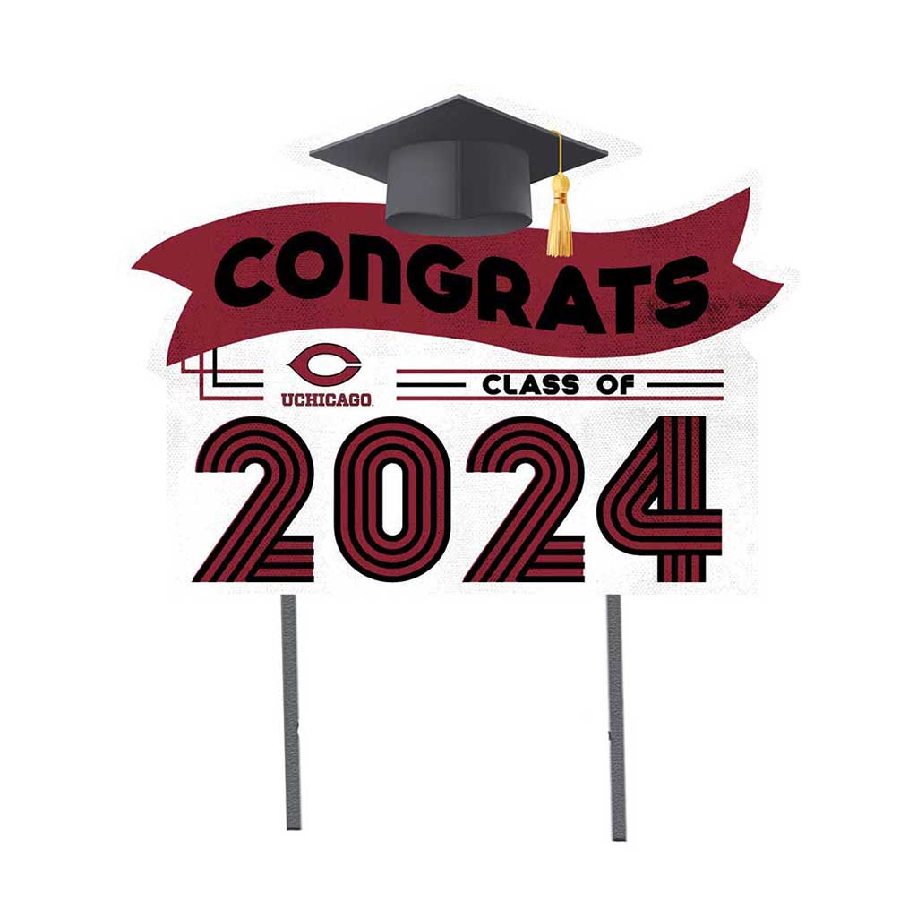 18x24 Congrats Graduation Lawn Sign University of Chicago Maroons