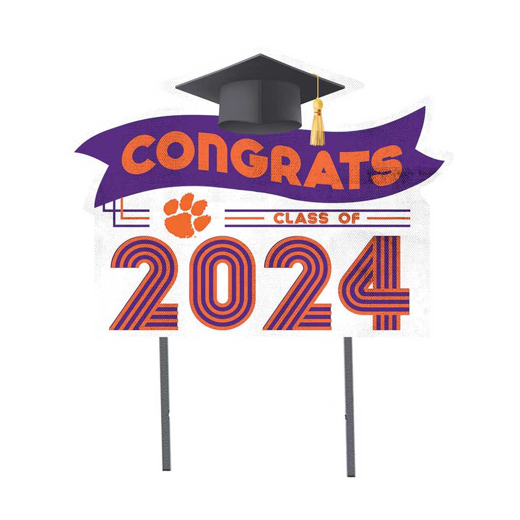 18x24 Congrats Graduation Lawn Sign Clemson Tigers