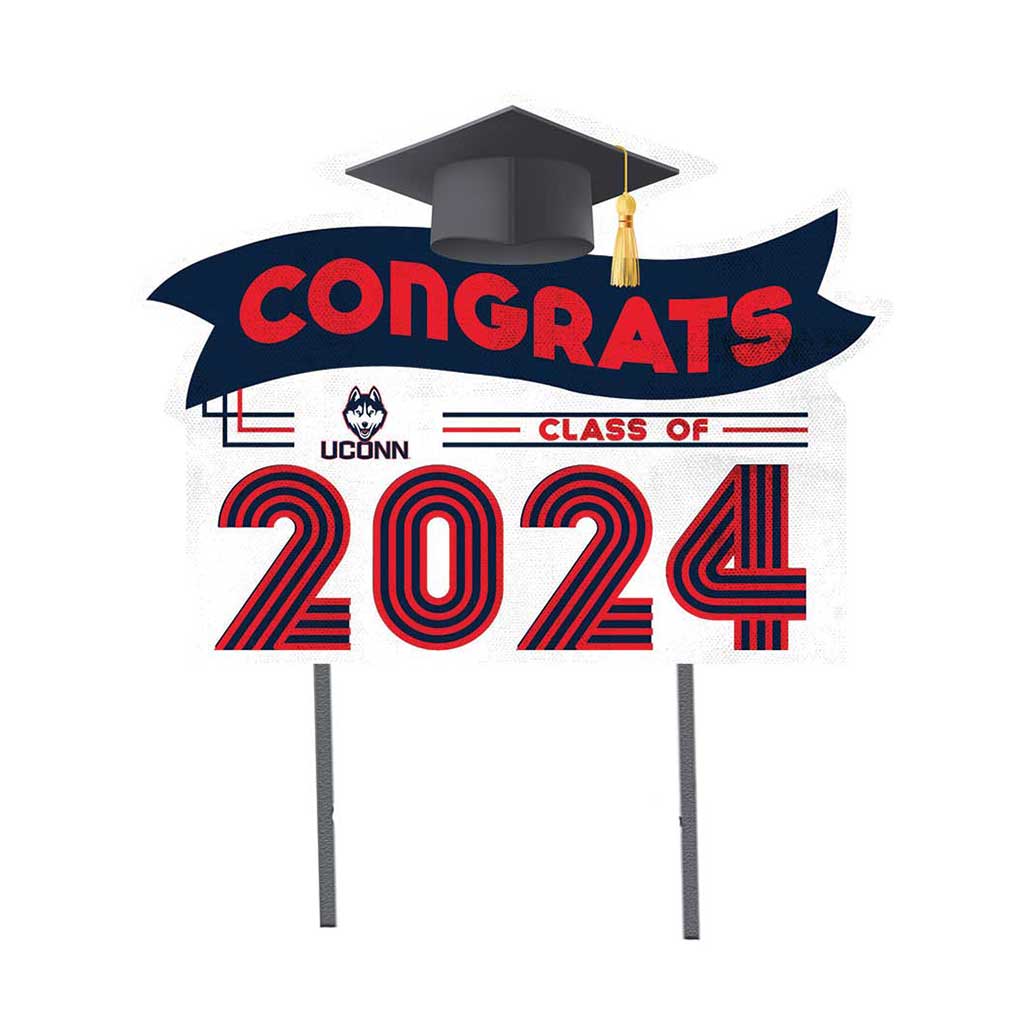 18x24 Congrats Graduation Lawn Sign Connecticut Huskies