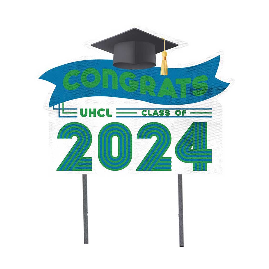 18x24 Congrats Graduation Lawn Sign University of Houston - Clear Lake Hawks