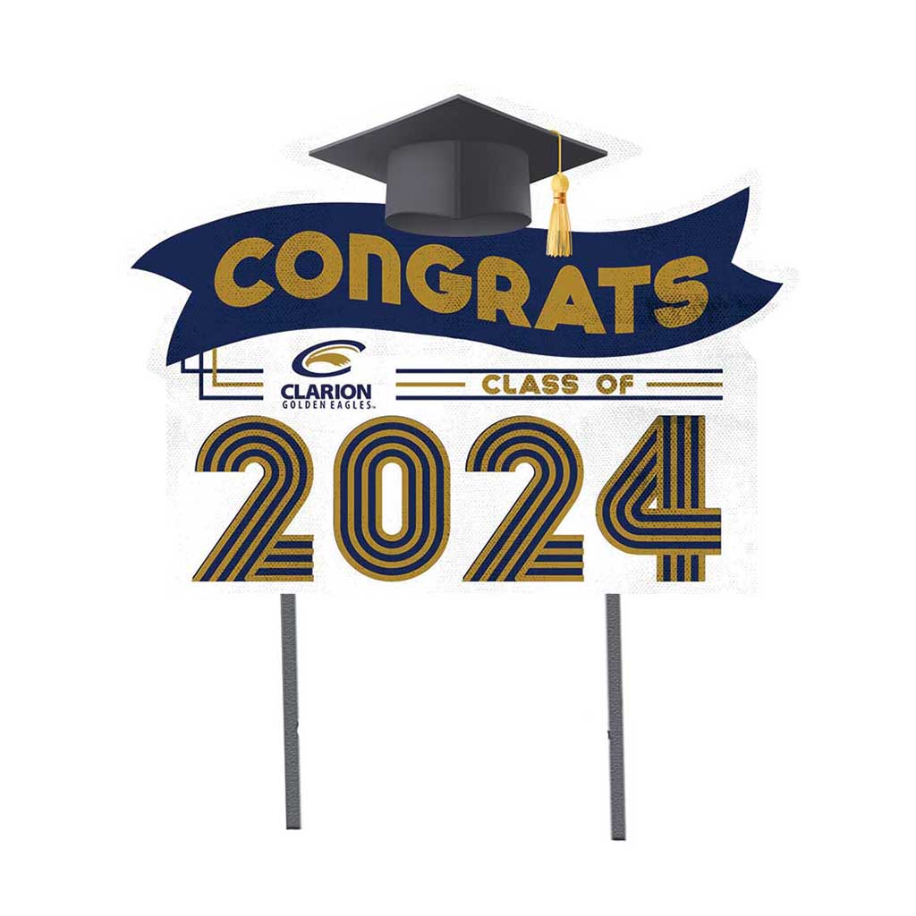 18x24 Congrats Graduation Lawn Sign PennWest Clarion Eagles