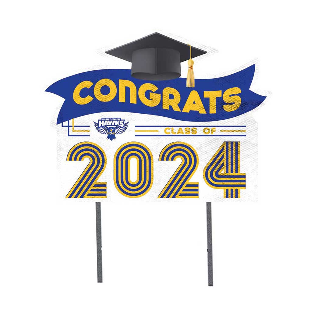 18x24 Congrats Graduation Lawn Sign Hilbert College Hawks