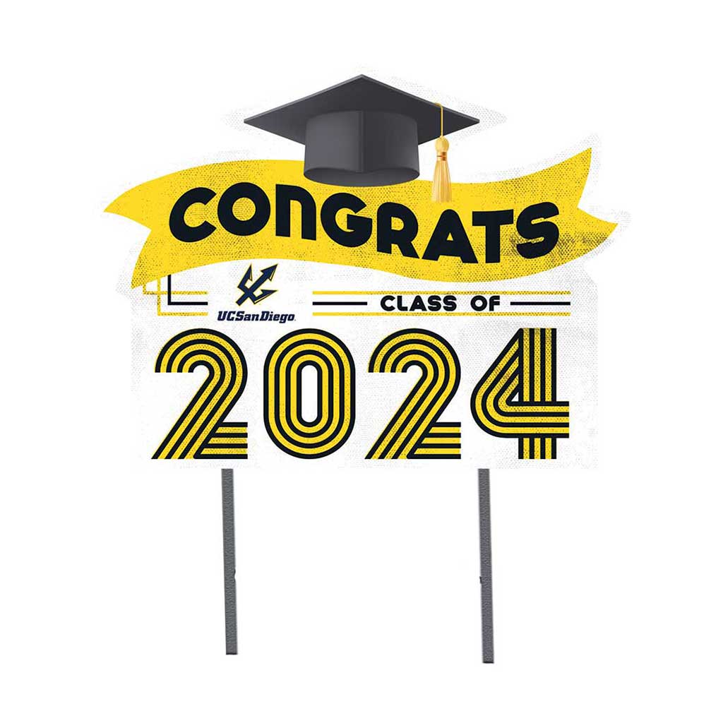 18x24 Congrats Graduation Lawn Sign University of California San Diego Tritons