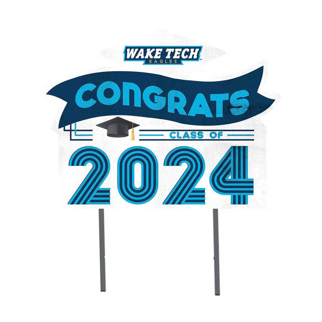 18x24 Congrats Graduation Lawn Sign Wake Tech Eagles