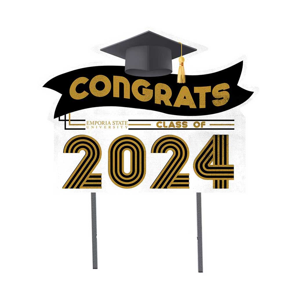 18x24 Congrats Graduation Lawn Sign Emporia State Hornets