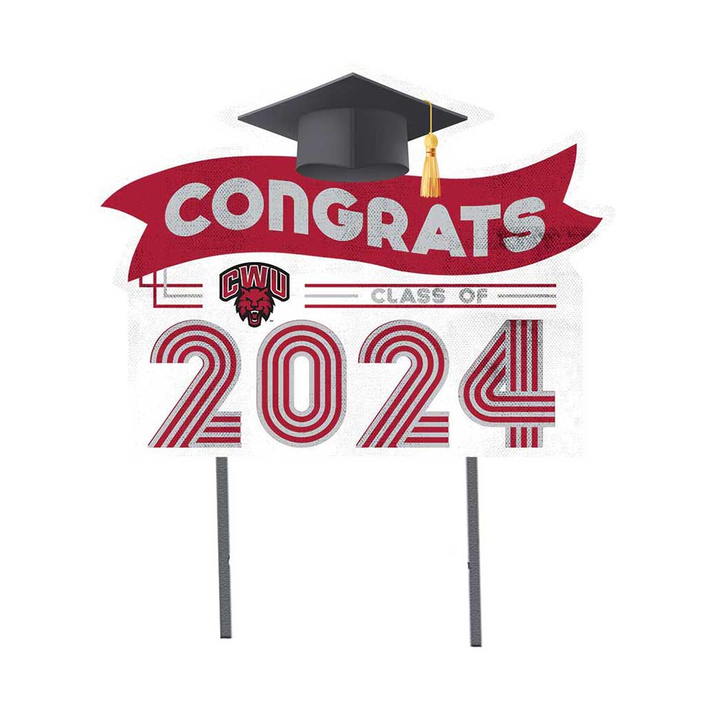 18x24 Congrats Graduation Lawn Sign University of Central Washington Wildcats