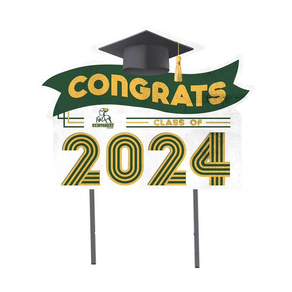 18x24 Congrats Graduation Lawn Sign St. Norbert College Green Knights