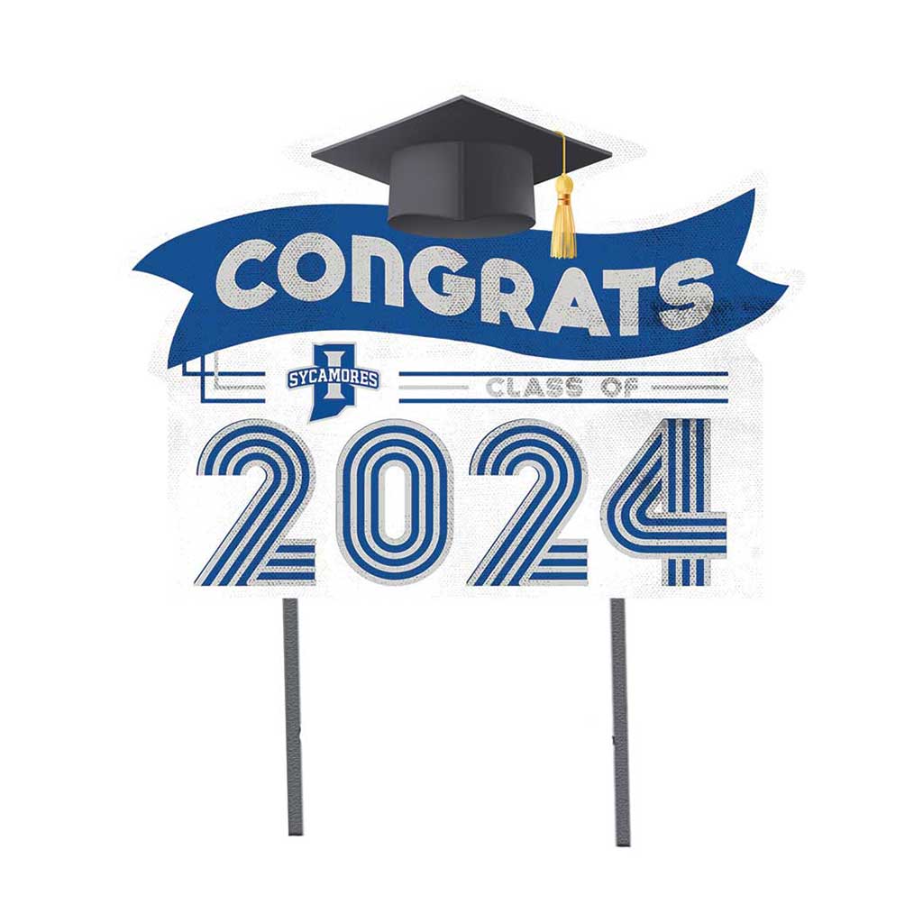 18x24 Congrats Graduation Lawn Sign Indiana State Sycamores