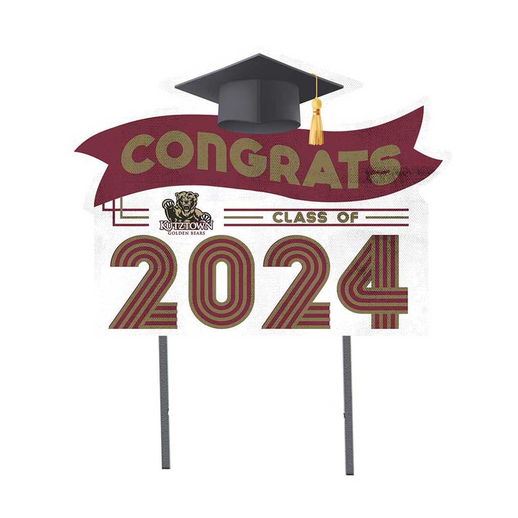 18x24 Congrats Graduation Lawn Sign Kutztown Golden Bears