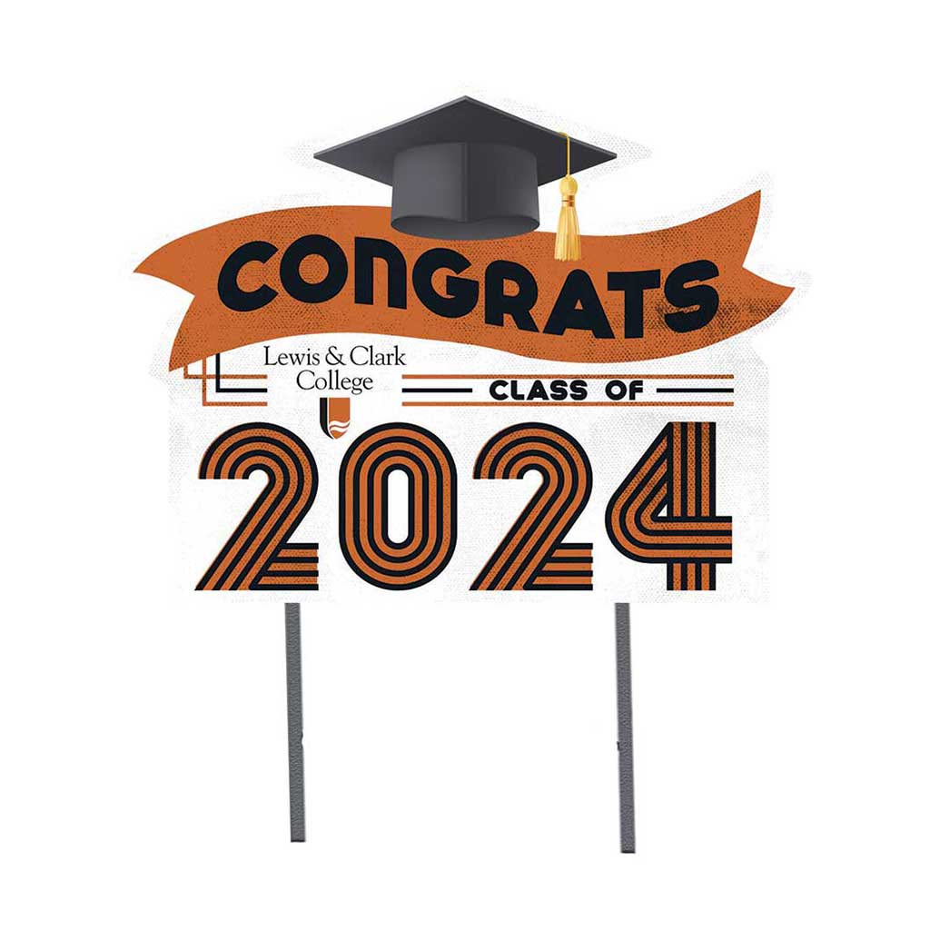 18x24 Congrats Graduation Lawn Sign Lewis and Clark College Pioneers