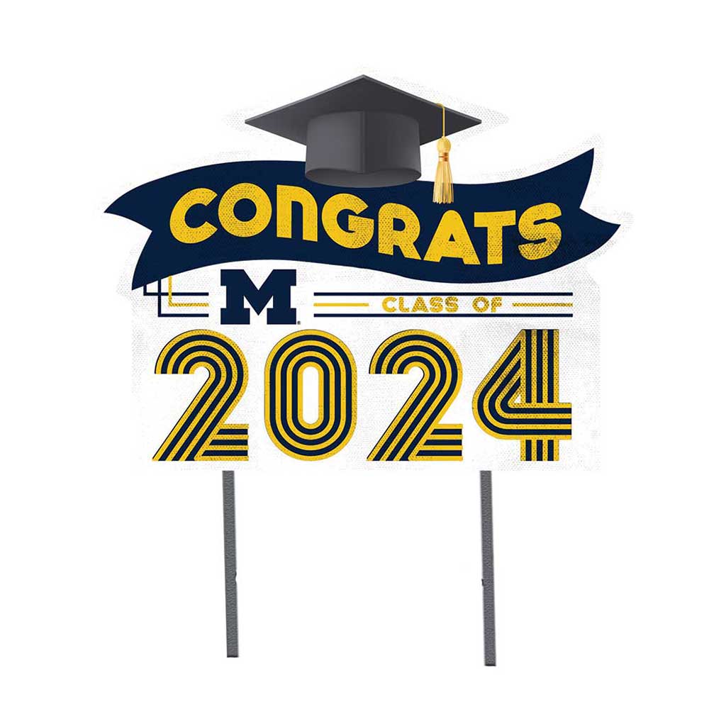 18x24 Congrats Graduation Lawn Sign Michigan Wolverines