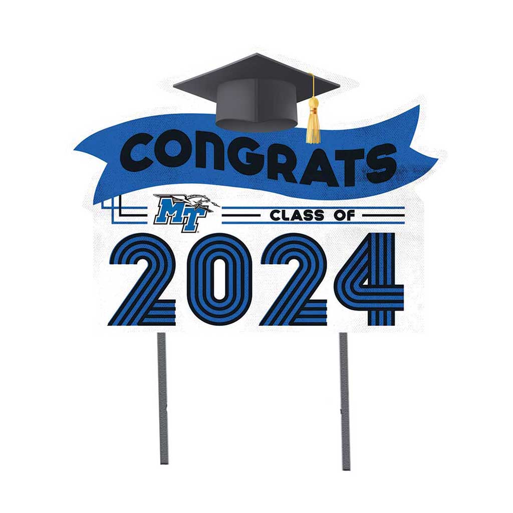 18x24 Congrats Graduation Lawn Sign Middle Tennessee State Blue Raiders