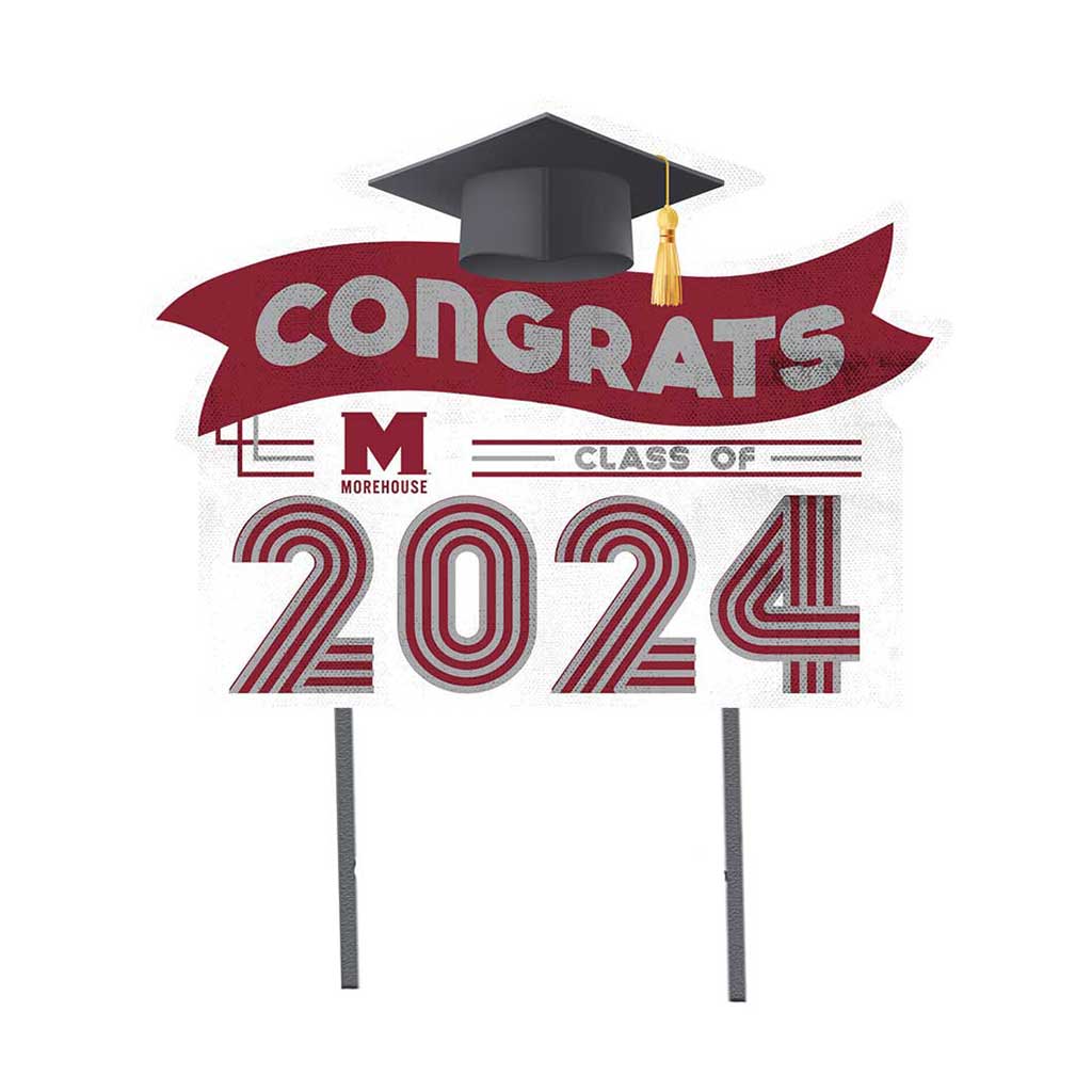 18x24 Congrats Graduation Lawn Sign Morehouse College Maroon Tigers