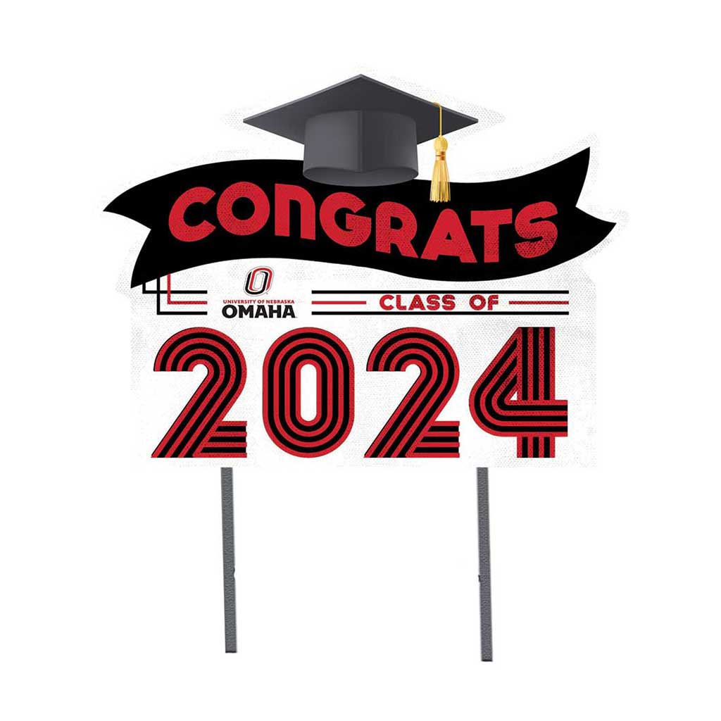 18x24 Congrats Graduation Lawn Sign Nebraska at Omaha Mavericks