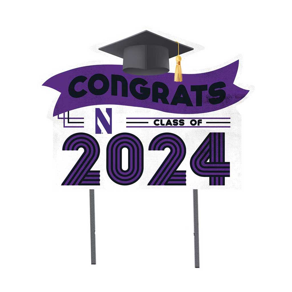 18x24 Congrats Graduation Lawn Sign Northwestern Wildcats