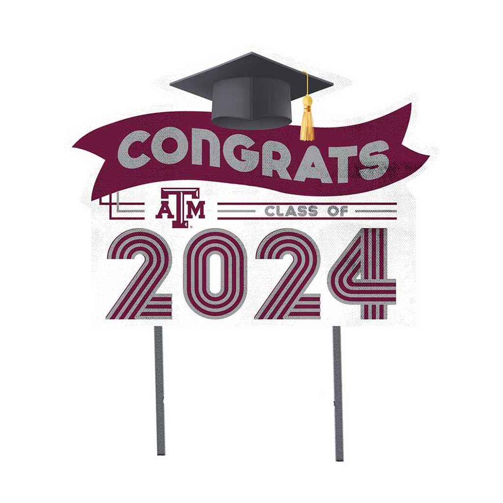 18x24 Congrats Graduation Lawn Sign Texas A&M Aggies