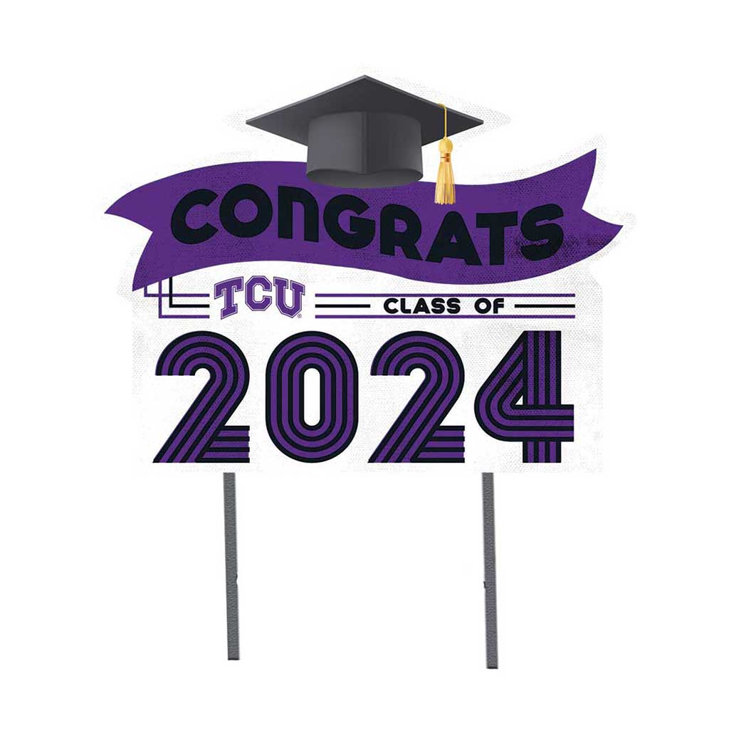 18x24 Congrats Graduation Lawn Sign Texas Christian Horned Frogs